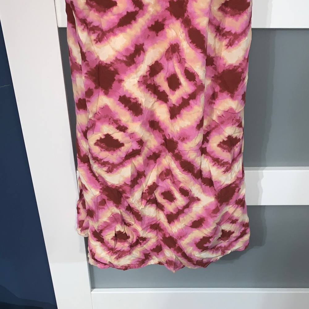 Japna Pink and Brown Geometric Maxi Dress - Picture 2 of 7